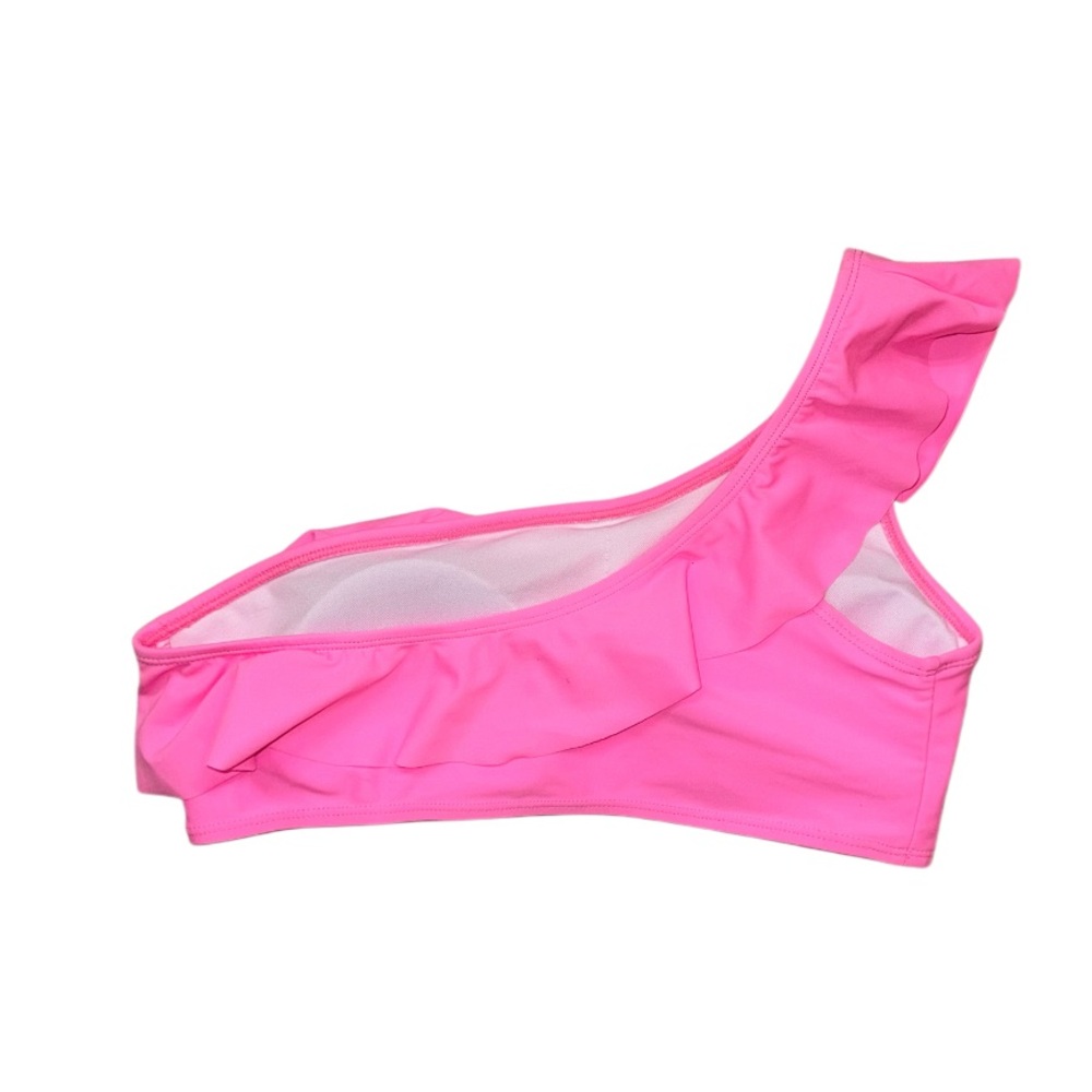 COTTON CANDY neon pink stripe high rise one shoulder bikini women’s size medium - Picture 6 of 14